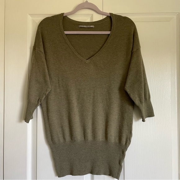 Women’s Nordstrom BP Rubbish Angora Blend 3/4 Length Sweater - Olive - Picture 1 of 8